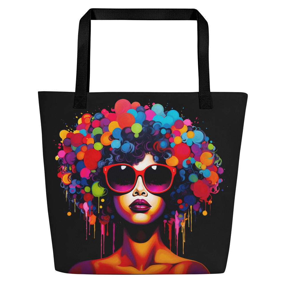 Afro Melanin Queen Large Tote Bag