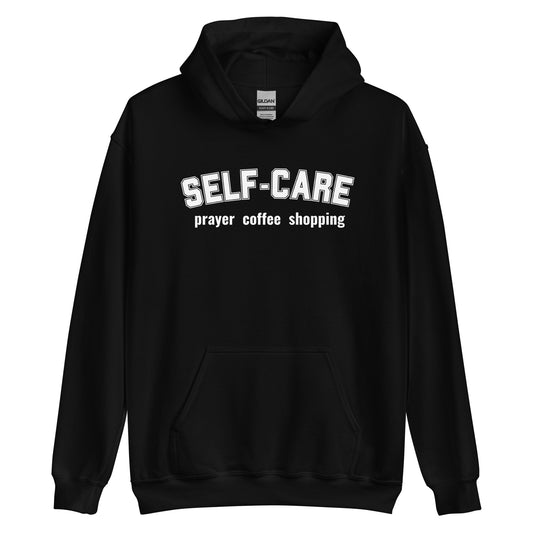 Self-Care Prayer Coffee Shopping (Unisex Heavy Blend Hoodie)