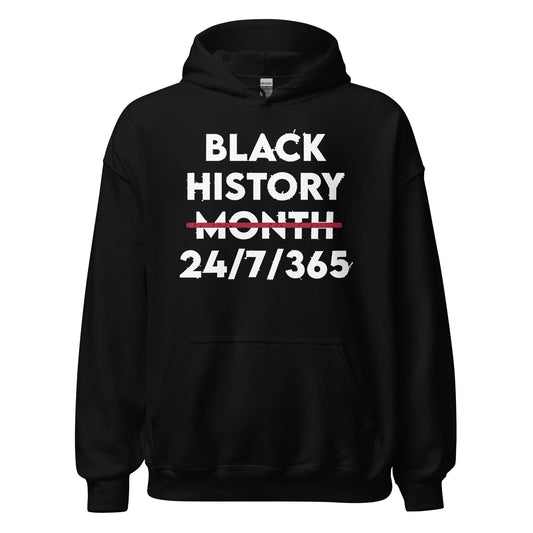 Black History All Year (Unisex) Distressed Font Style Hoodie